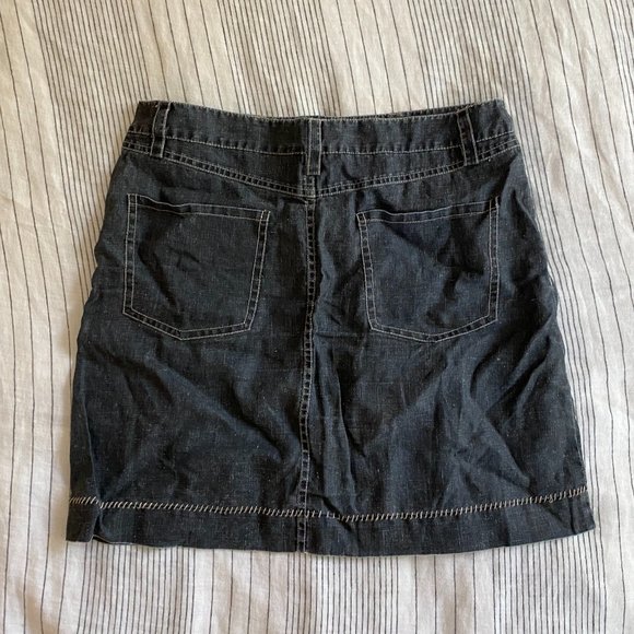 Tori Richard Black Linen Mini Skirt - Picture 4 of 6